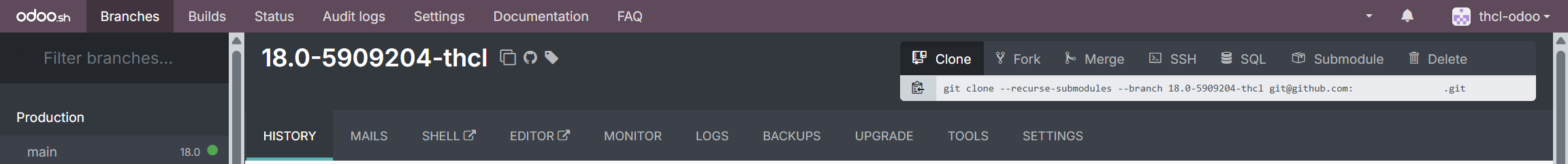 Raccourcis pour les branches