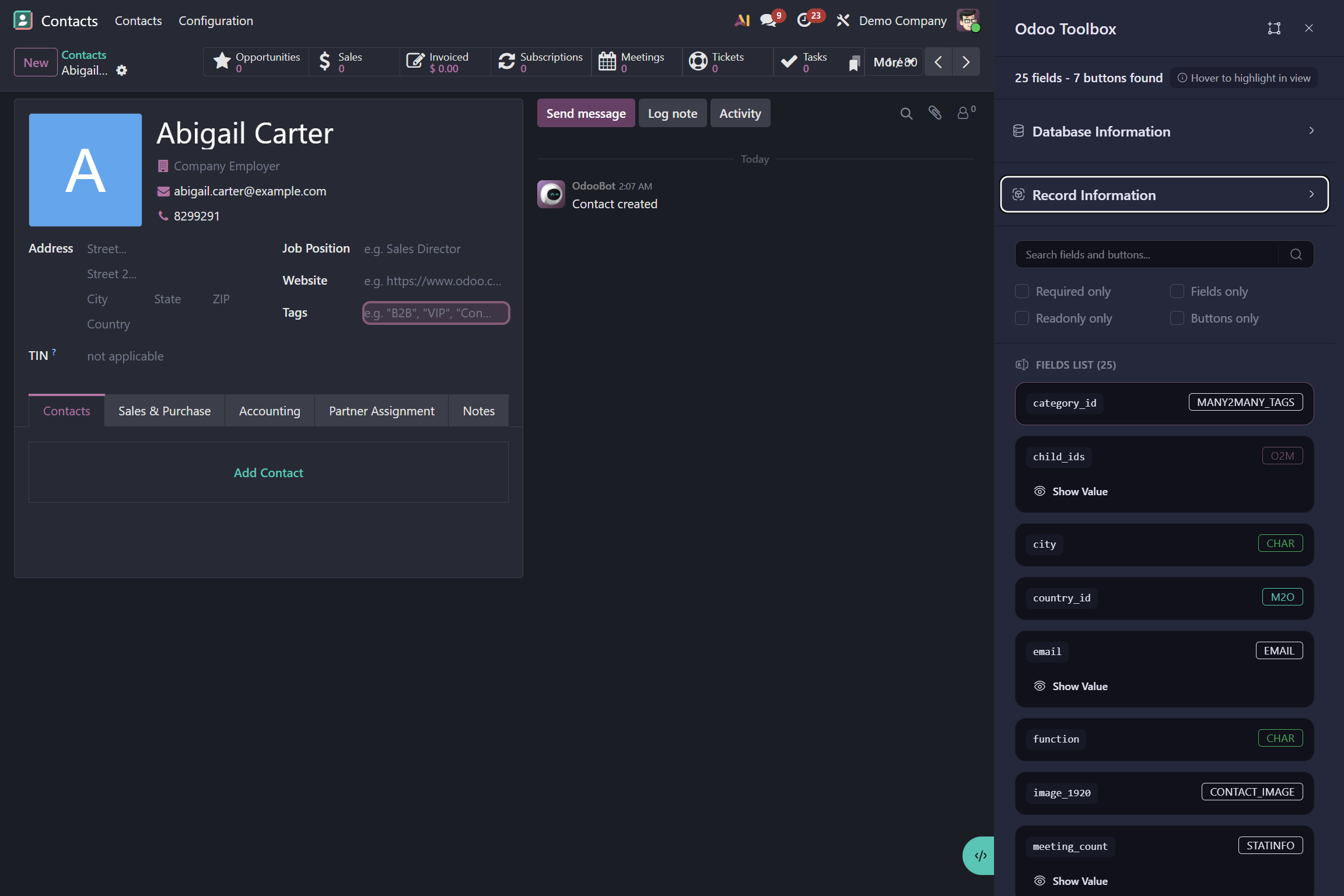 Technical Sidebar - passaggio del mouse
