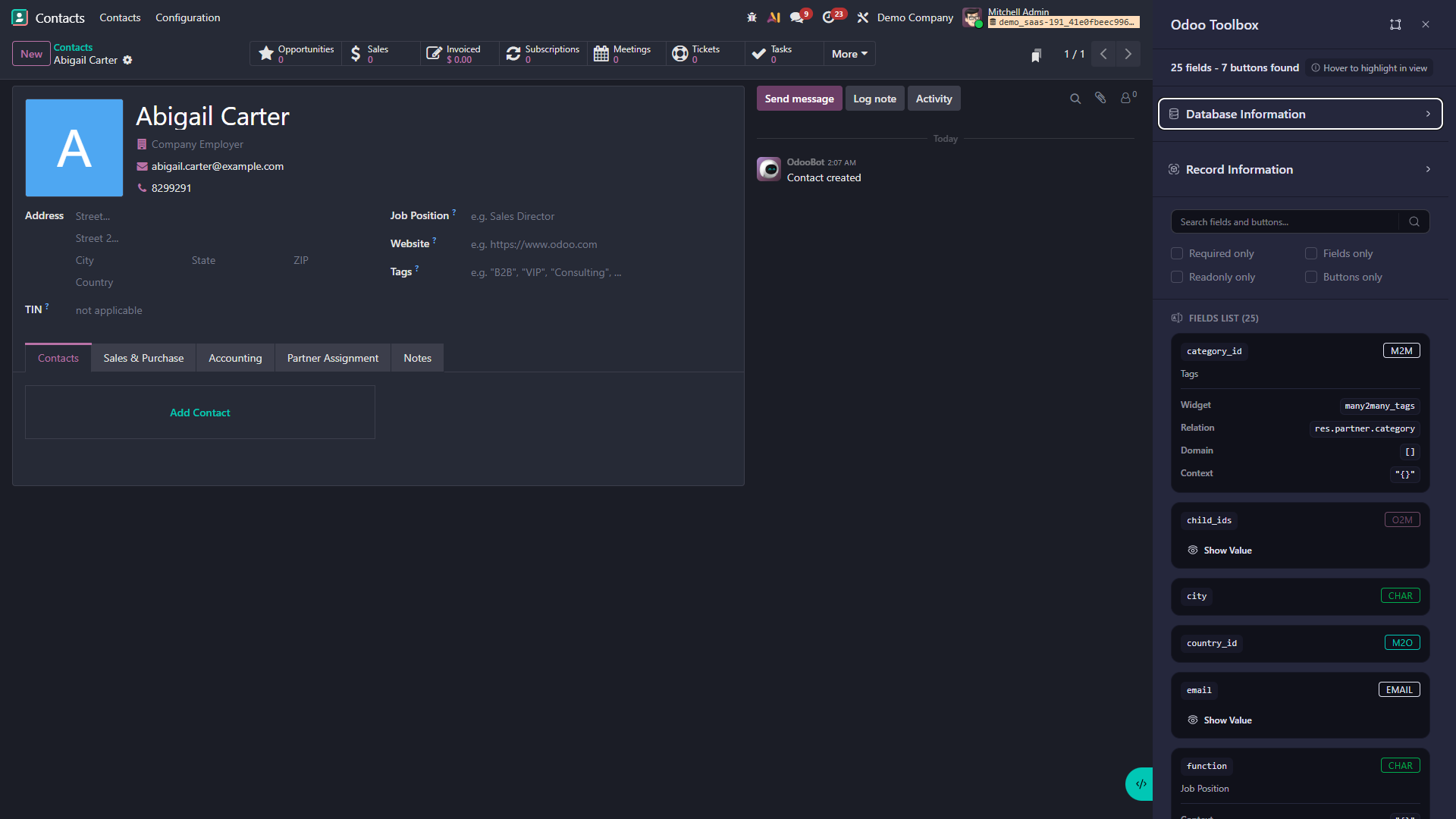 Technical Sidebar - interfaccia